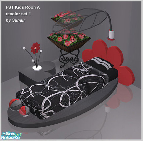 Sims 2 — FST Kids Room A - Recolor set 1 by Sunair — FST Kids Room A - Recolor set 1 (black)