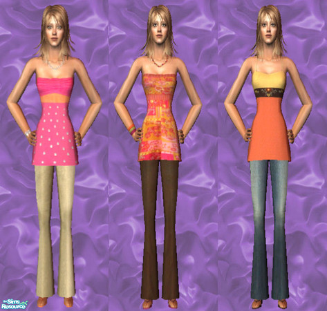 Sims 2 — Summer Tunic Set by jenny_dunagan — Please download mesh from link below. Mesh-SimChicBootcutTunic5-19-05 Listed