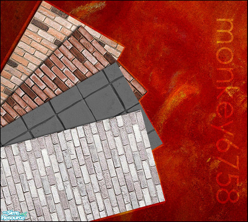 Sims 2 — Brick Wall Set 01 by monkey6758 — 
