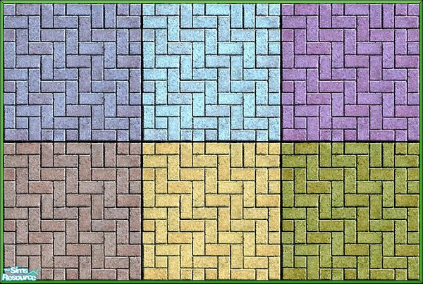Sims 2 — Assorted Six Bricks Set by Agent420 — A set of assorted bricks. Six colors to choose. Bump Mapped / Enhanced