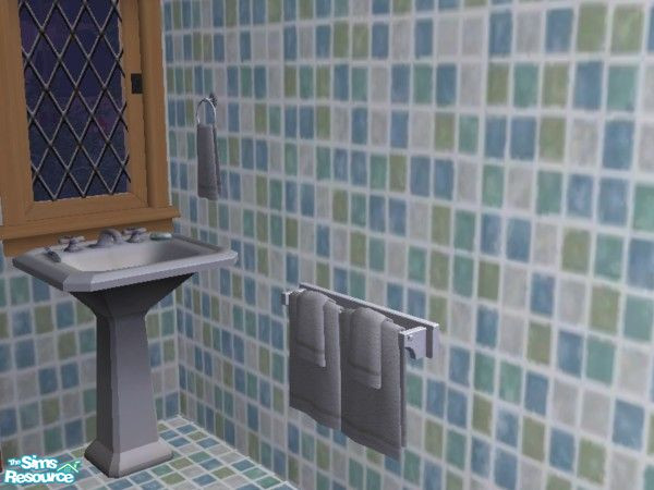 Sims 2 — Ocean tile set by tamlfra — With blues, teals, soft greens, and pearl colored tiles, this wall and floor set