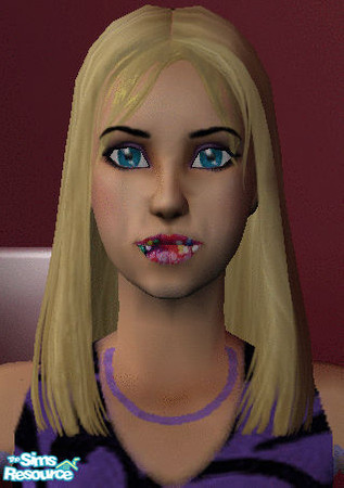 Sims 2 — Candy Lips by Astrolica — It looks like tyhe latest model\'s new lipstick style, with pieces of candy on the