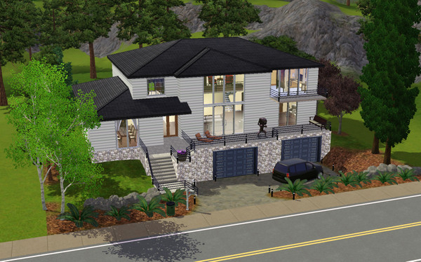 Sims 3 — The Weston House by Anakin_Stupaine — Based on an actual house plan, this contemporary home features a master