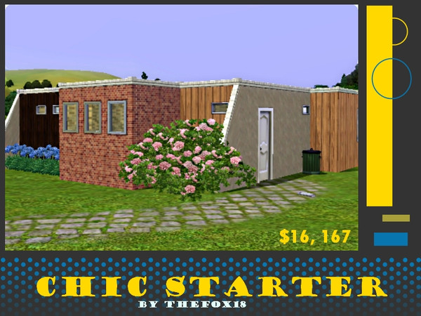 Sims 3 — Chic starter  by Thefox18 — This is great for a single sim or couple or a young family. It includes 2bedrooms/1