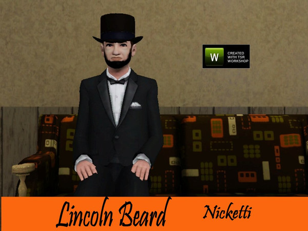 Sims 3 — Lincoln Beard by nicketti — Lincoln Beard. Beard worn by President Abraham Lincoln during 1860s. Found under