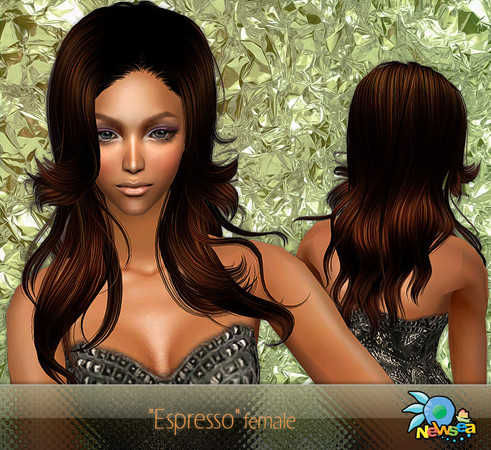 Sims 2 — NewSea SIMS2 Hair J015f Espresso 3 by newsea — 