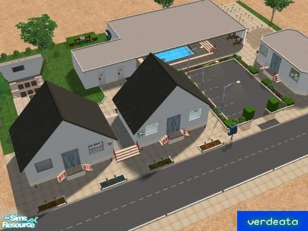 Sims 2 — Flower Park by verdeata — It\'s a mall with a clothes shop,a food shop,a mini-cinema,a covered swimming-pool and