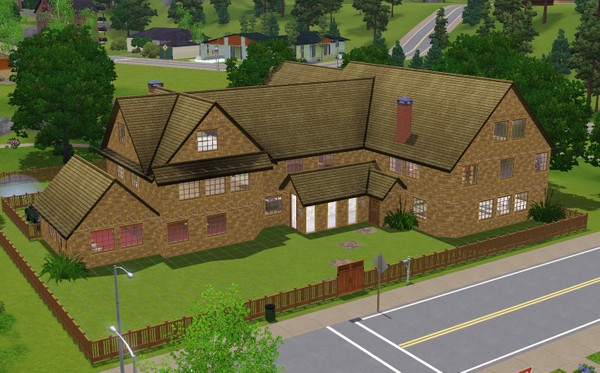 Sims 3 — Stukely Mansion by shez22 — Stukely Mansion has 1 bedroom, 1 living room, gym, study, bar, dining, and kitchen