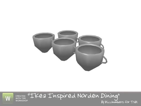 Sims 3 — Norden Dining Cups by TheNumbersWoman — A little deco for the China Cabinet. By RicciNumbers at TSR. TSRAA.