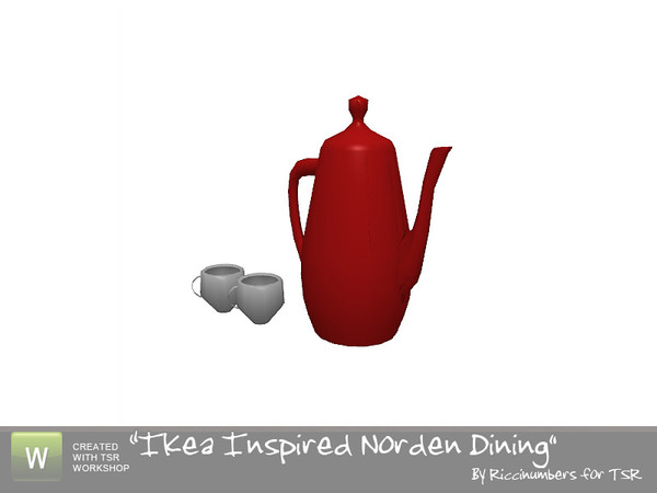 Sims 3 — Ikea Norden Dining Tea Pot Set by TheNumbersWoman — More for the Cabinet. By RicciNumbers at TSR. TSRAA