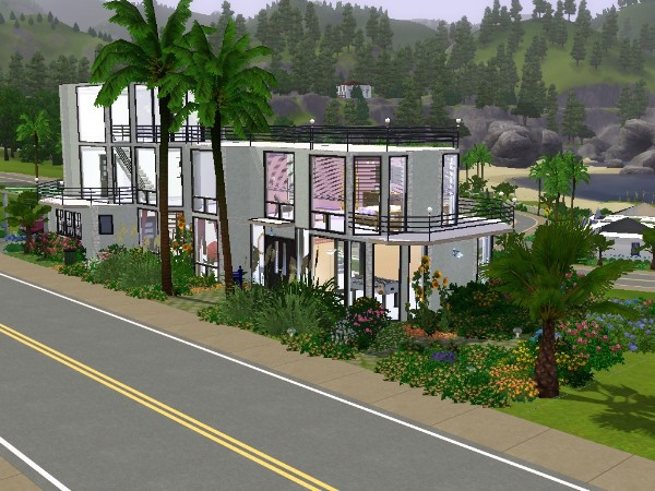 Sims 3 — 1 Sea Front Junction by drib_ydal — A modern furnished Villa with large pool plus deck and bbq area as well as a