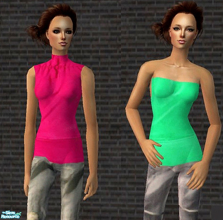Sims 2 — \'Historical\' by TSR Archive — \'Historical\' - Two easy outfits with top and jeans + heels.
