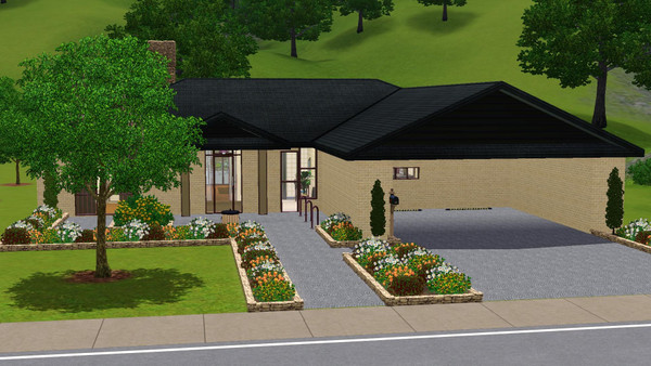 Sims 3 — Julius - 4br, 2.5ba by Flexina — Familyhome with a kitchen, diningroom and familyroom with a door out to a