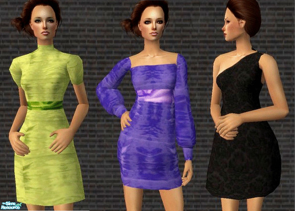 Sims 2 — \'Elegant\' by TSR Archive — \'Elegant\' is a set with three elegant dresses, Apple, Pearl and modern.