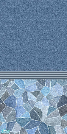 Sims 2 — Steely Blue #4 by jasysboo — Gorgeous deep blue textured paint on top half with wooden panel in the centre and