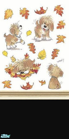 Sims 2 — puppies autum by skinflin — puppies playing in leaves.black base