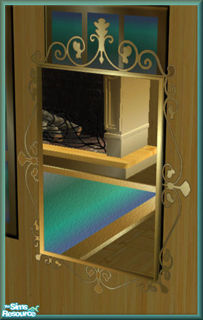 Sims 2 — NK Concinnity Floating BR Mirror by MoMama — A nice golden mirror is just the ticket to improve one's charisma