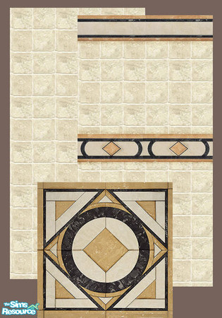 Sims 2 — Stella bathroom walls and floor by annefranzen — The floor of this set is so impressive that I made two separate