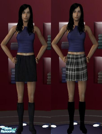 Sims 2 — Skirt Set by sweetiefly21 — A black skirt and plaid skirt