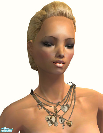 Sims 2 — Juicy Couture Layered Hearts Necklace by CoutureAngel — The season's must-have layered look enhanced with