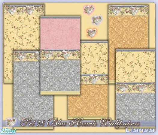 Sims 2 — Set 78 Blue Hearts Wallpapers by Lianaa — Set 78 Blue Hearts Wallpapers