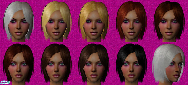 Sims 2 — Natural Hair Collection 8 by Shimona70 — A new collection of 9 natural recolors. It's a short and stylish cut
