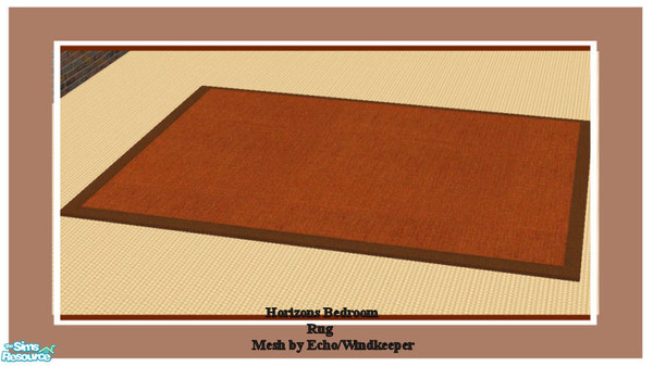 Sims 2 — Horizons bedroom-rug by Paleoanth — Rug for the horizons bedroom set. Requires Echo/Windkeepers's 3x4 rug mesh