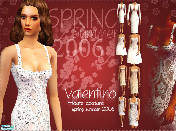 Sims 2 — Valentino Haute Couture 2006 by lemonloveshane — A set of 4 glamorous dresses designed by Valentino for his 2006