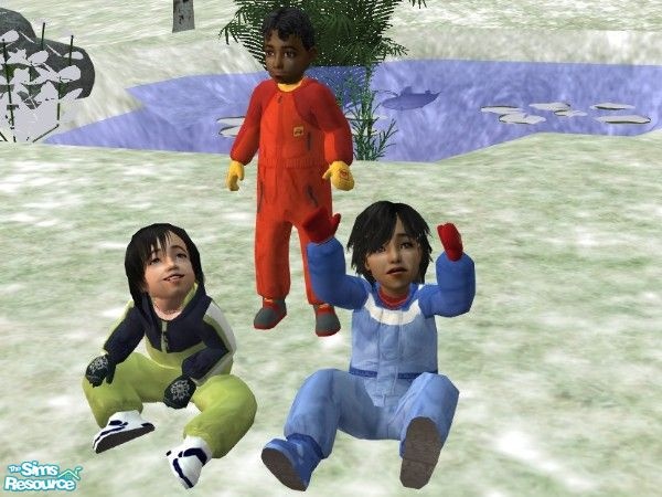 Sims 2 — Boys Outerwear by lechapeau — Three toddler boys' snowsuits to keep them snug and warm in the worst weather...