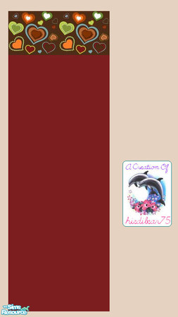Sims 2 — Retro Hearts in rosey colors HB75 $1 - Retro Hearts Red $1 Hb75@tsr by hiedibear75 — A groovy wall, with groovy