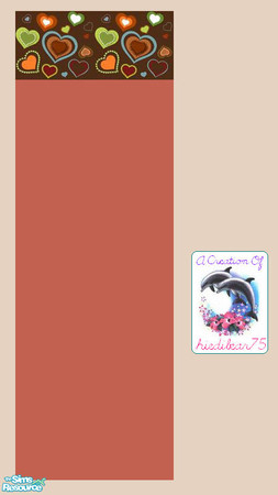 Sims 2 — Retro Hearts in rosey colors HB75 $1 - Retro Hearts Salmon $1 Hb75@tsr by hiedibear75 — A groovy wall, with