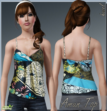 Sims 3 — Amun Top by hasel — 3 different styles.. Not recolourable.. Enjoy..
