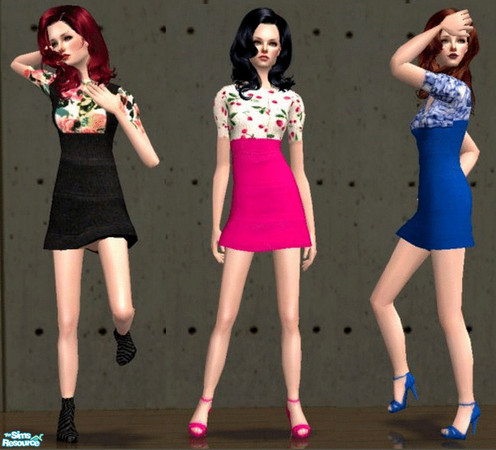 Sims 2 — \'Rainbow\' by TSR Archive — \'Rainbow\' - A set of three cute dresses.