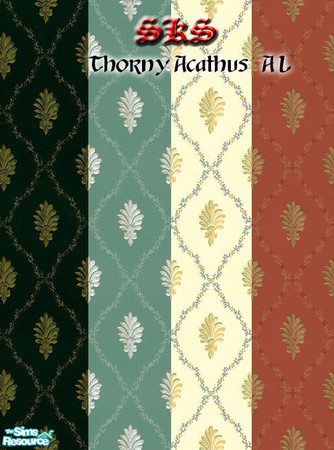Sims 2 — Thorny Acanths AL Set by 71robert13 — Acanthus leaves framed in thorny diamonds with berries. Stretch