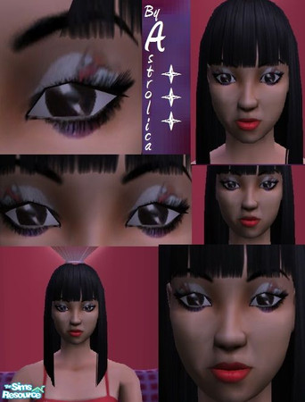 Sims 2 — Hello kitty Eyeshadow by Astrolica — This is eyeshadow with a hello kitty pattern on it. It is mainly red, white