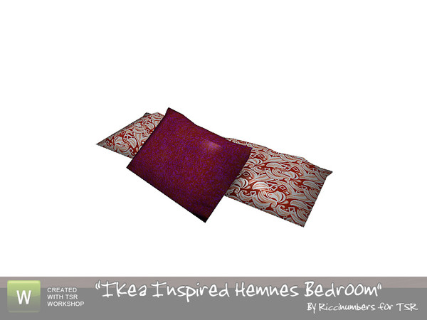 Sims 3 — Ikea Hemnes Bedroom Bed Pillows by TheNumbersWoman — Some Pillow "Shams" for your bed. Use moveobjects