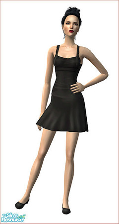 Sims 2 — Elisebet - Black by flinn — Simple black dress.