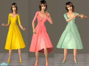 Sims 2 — 50s Chiffon Party Dresses  by theangeliquemonte — Another super sweet and pretty vintage 50\'s party dresses. A