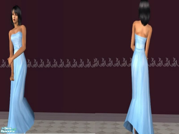 Sims 2 — 50s Princess Dresses - Blue Dress by theangeliquemonte — This set features 3 stunning and elegant soft