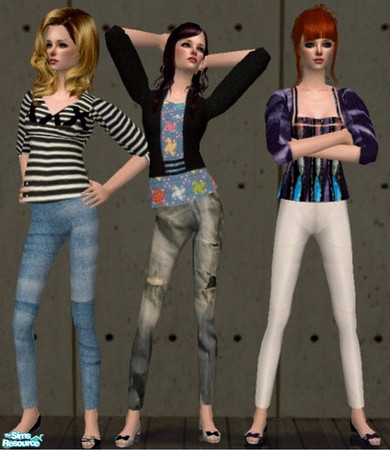 Sims 2 — \'Puzzle\' by TSR Archive — \'Puzzle\' - A set of three really modern and colorful outfits!