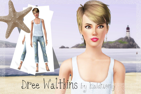 Sims 3 — Dree Waltkins by haiduong — This is my newest sim. Her name is Dree Waltkins, she loves nature, fashion and