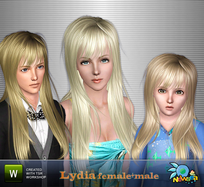 The Sims Resource - Newsea Lydia Female+Male Hairstyle