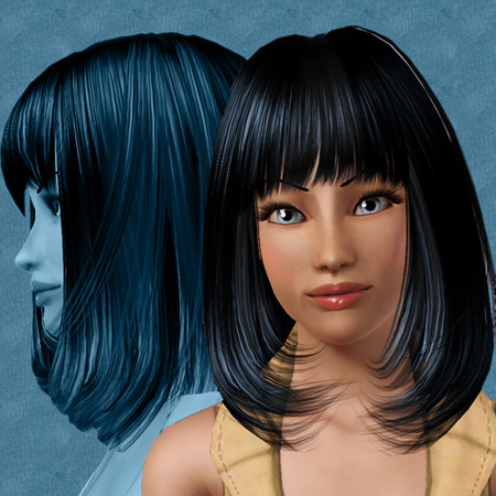 Sims 3 — Carole Lupin (Teen) by Tyty30 — Hair by Rose (set 14), Lipstick by Lemonleaf (crystal 9)