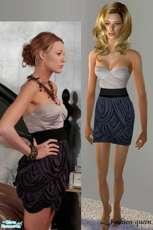 Sims 2 — Serena\'s Yigal Azrouel dress by H!b!sCuS — seen on serena in season 3 mesh from lianasims needed