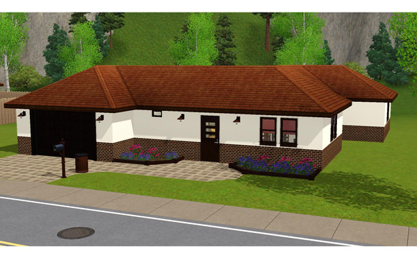 Sims 3 — Simple Manly - 2br, 1ba by Flexina — A simple home for the family, kitchen and livingroom, nice garden and a