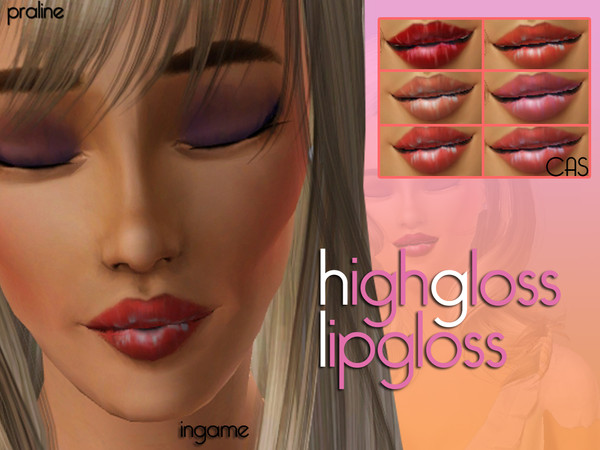 Sims 3 — Pralinesims HighGloss Lipgloss by TSR Archive —  TSRAA:Yes