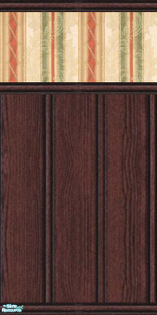 Sims 2 — Casbah Wall by Riverwillows — Lovely dark wood paneling with far eastern striped bordering. Part of the Casbah