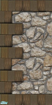 Sims 2 — grks mountain walls - Stone Left 2 by greeksim — Part of a set of stone and old wood walls for your mountain
