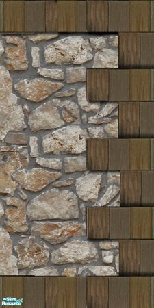 Sims 2 — grks mountain walls - Stone Right 2 by greeksim — Part of a set of stone and old wood walls for your mountain