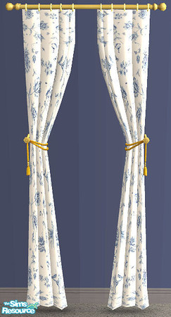 Sims 2 — China Blue -  Curtains by H3wwy — A romantic bedroom in a delicate shade of blue. Perfect for your Sims